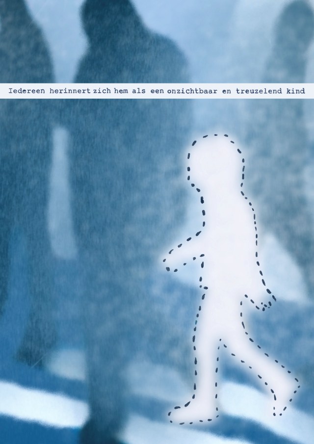 Blue story. Boy walking invisible, mist, me 